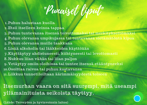 aspect fysioterapia itsemurhien ehkäisy punaiset liput